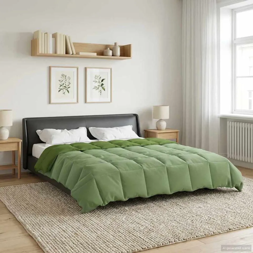 vidaXL Zomer Dekbed 200 x 220 cm Zomer Microfiber (100% polyester) groen, foto 4