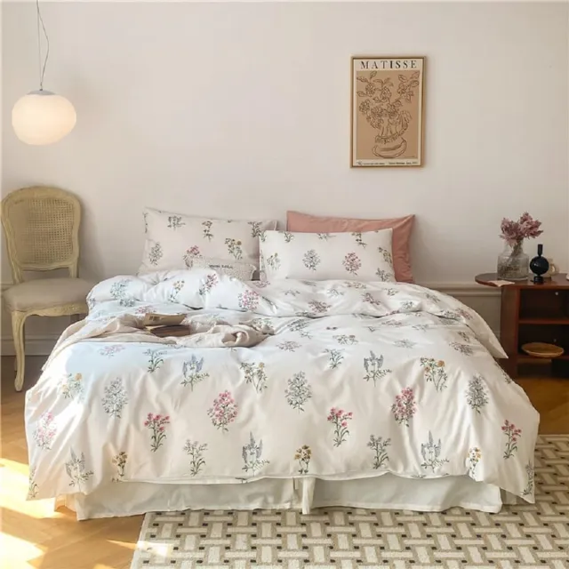 Unyqoos Beddengoedset Microvezel met Kleurrijk Bloemen- en Bladerenpatroon voor Allergievrije Slaapervaring Kleurrijke bloemen