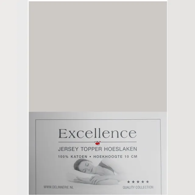 Excellence Jersey Topper Hoeslaken - Tweepersoons - 140x200/210 cm - Sand