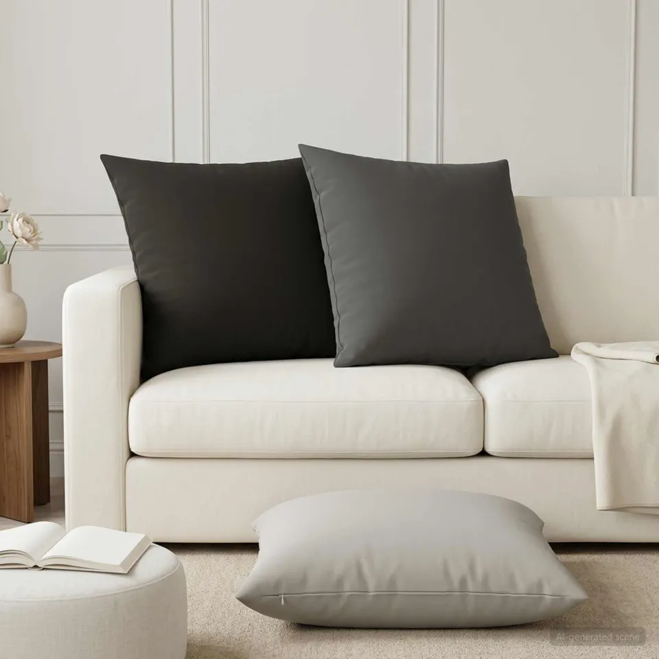 vidaXL Kussensloop 6 st HEERLEN Antraciet 65 x 65 cm Polyester Anthraciet