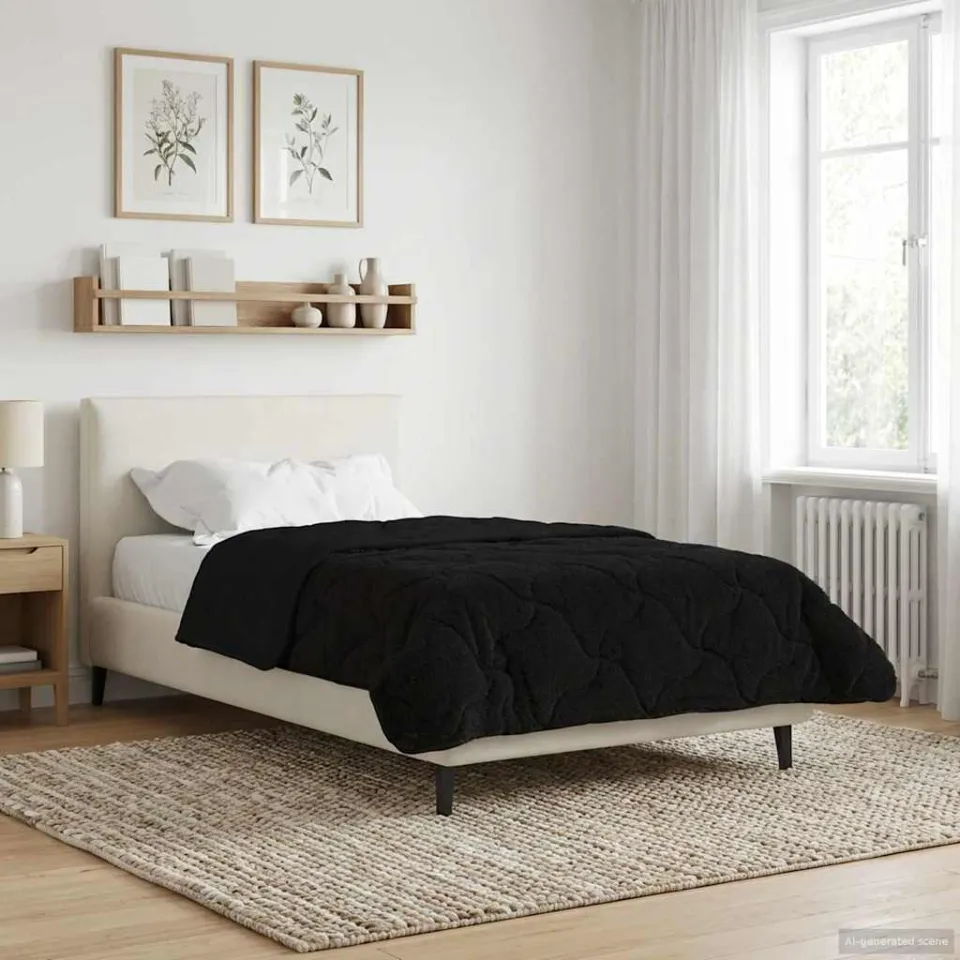 vidaXL Zomer Dekbed 155 x 220 cm Zomer Zwart Ademend, foto 4
