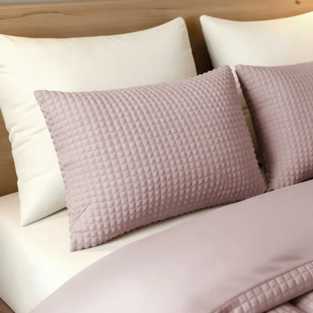 Zelesta Special Teddy Check Kussensloop Set van 2 - Oud Roze 60x70cm