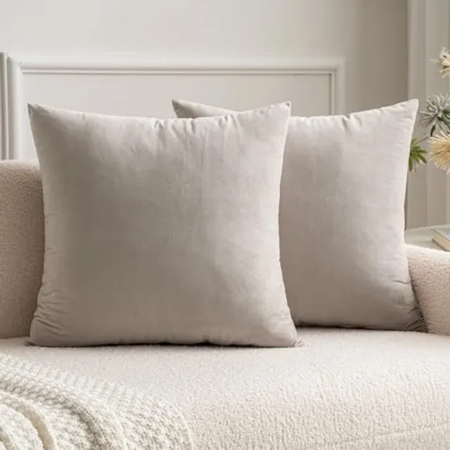 Miulee Set van 2 fluwelen decoratieve kussenslopen zonder vulling - Decoratieve kussenslopen met verborgen rits - Harthout 20 x 20 inch 50 x 50 cm