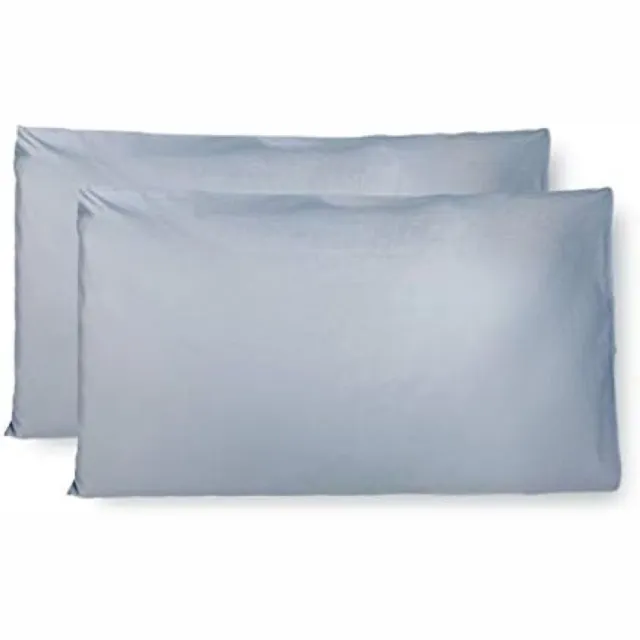 PromoHome Set van 2 Kussenslopen 100% Zuiver Katoen 50x80 cm - Hemelsblauw | Zaksluiting | Ademend Materiaal | Hypoallergeen | Gemaakt in Italië | Wasbaar Turkoois