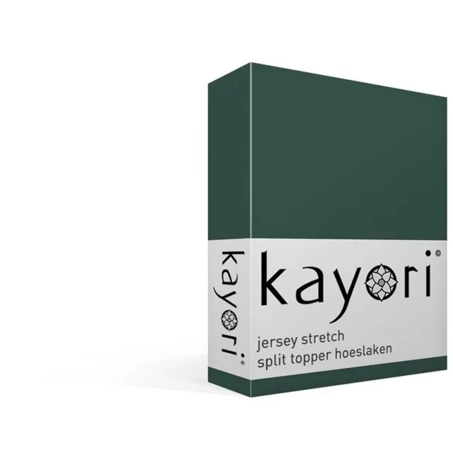 kayori Shizu jersey stretch split-topper hoeslaken - Extra breed - Donkergroen