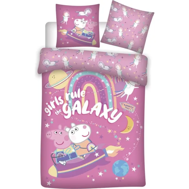 Peppa Pig Dekbedovertrek Galaxy 140 x 200 cm - Polyester Multi Colour