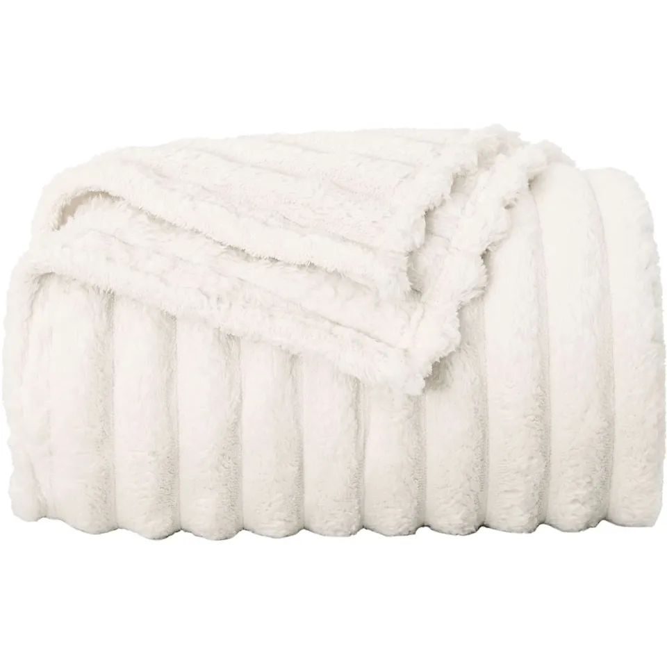 vidaXL plaid Crèmekleurig 150 x 130 cm 0,45 kg Fleece, foto 4