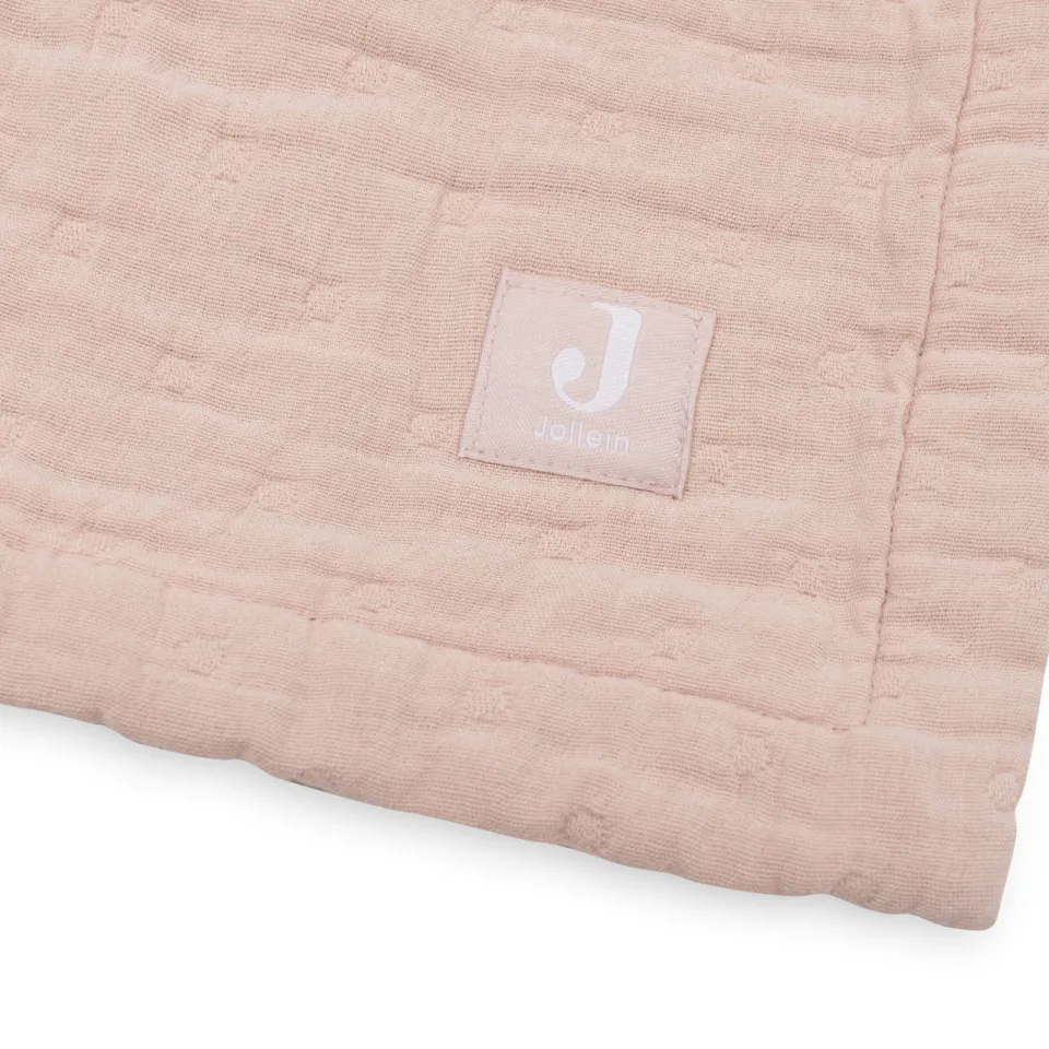 Jollein Jacquard Wild Rose hydrofiele wiegdeken roze, foto 4