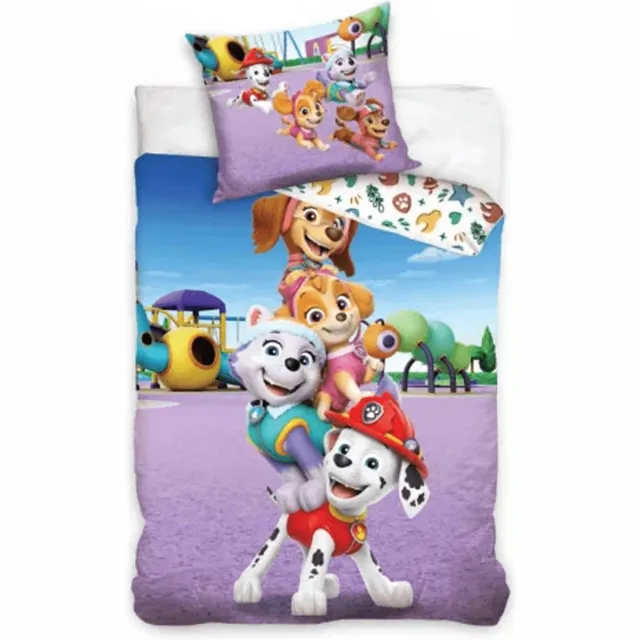 PAW Patrol Dekbedovertrek Happy outside 140 x 200 cm - 70 x 90 cm Paars
