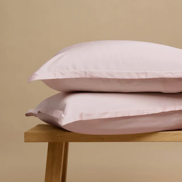 Coco & Cici TENCEL Twill Kussensloop Lichtroze - 1 kussensloop 50x70 zonder volant