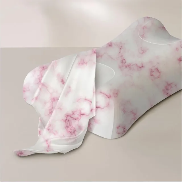 Sleep & Glow Luxe Zijden Kussensloop 19mm Grade 6A - Anti-Rimpel & Huidverzorging - Roze Marmer