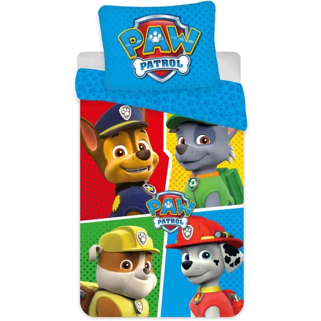 PAW Patrol peuterdekbedovertrek squares - 100 x 135 cm multicolor