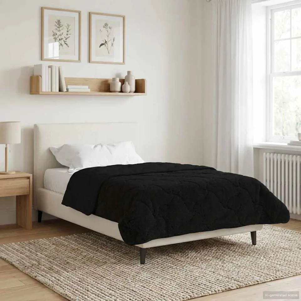 vidaXL Zomer Dekbed 140 x 220 cm Zomer Zwart Ademend, foto 4