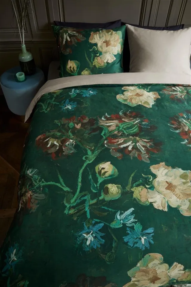 Van Gogh Museum Beddinghouse x Van Gogh Museum Peonies dekbedovertrek - Lits-Jumeaux - 240x200/220 - Groen