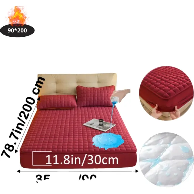 Bovista Waterdicht Hoeslaken - Beddengoed - Fitted Sheet - Bed - Rood 90x200