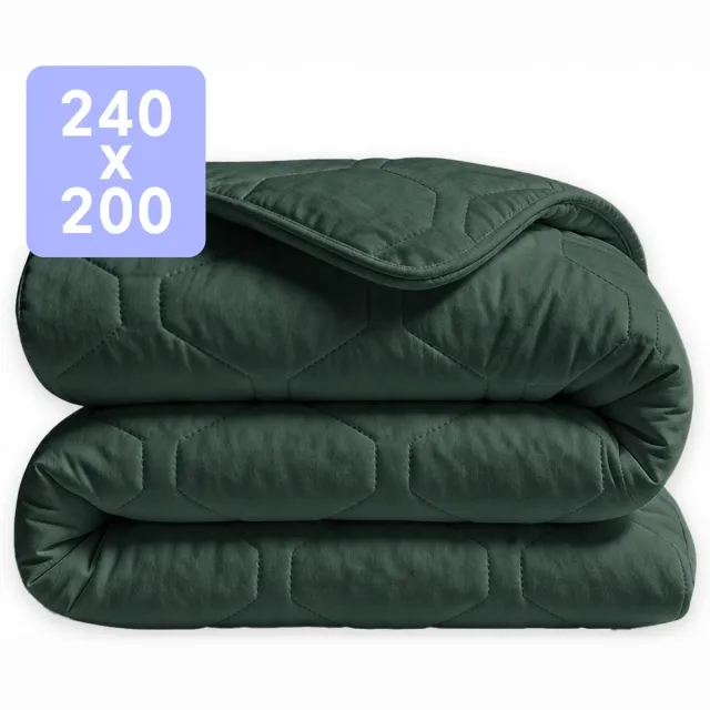Happybed Dekbed zonder overtrek 240x200 - Puffy - Wasbaar dekbed - Dekbed zonder hoes - Hoesloos Dekbed - Dark green