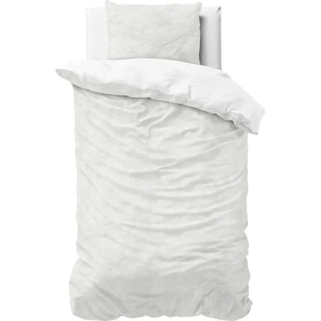 Sleeptime Velvet Touch - Dekbedovertrek - Eenpersoons - 140x200/220 + 1 kussensloop 60x70 - Wit
