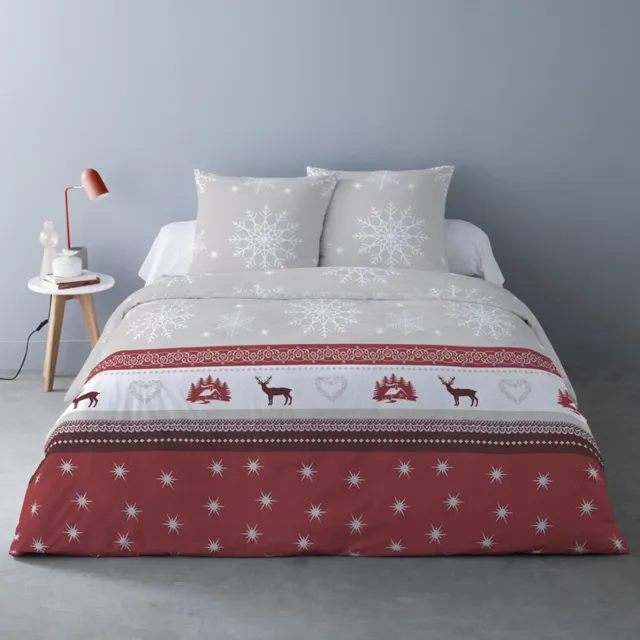Better Nights Luxe Polar Fleece Dekbedovertrek Vixen - 260x240 - warm - Kerst/winter - rood - 2 kussenslopen 63x63