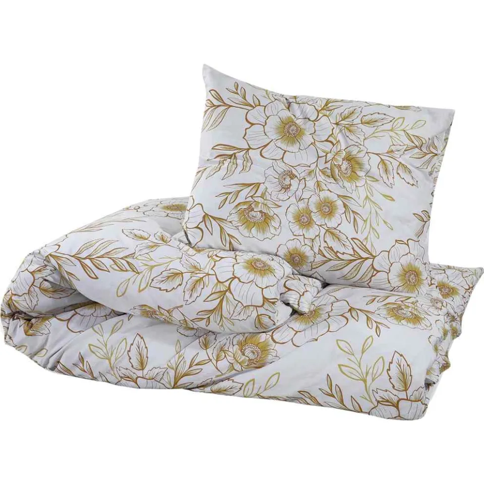 vidaXL Dekbedovertrekset 260x220 cm katoen wit en bruin
