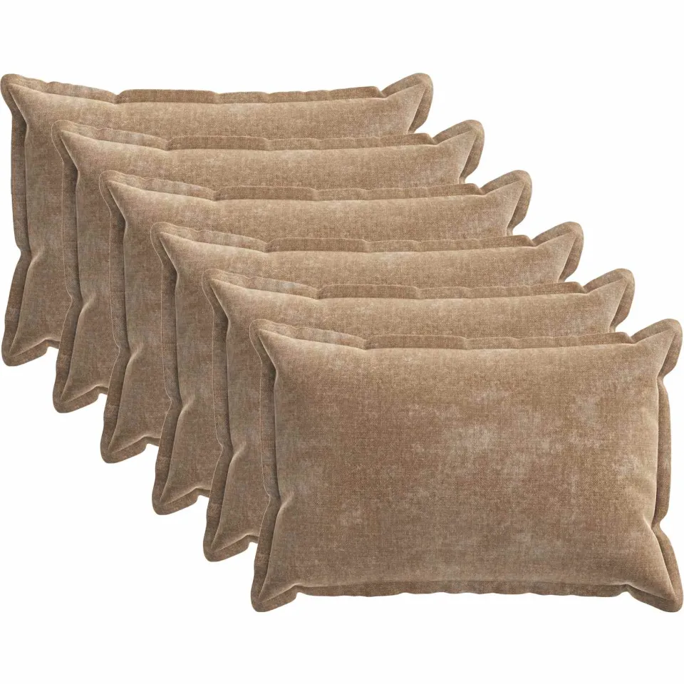 vidaXL Kussensloop 6 st HOUTEN Bruin 50 x 75 cm Chenille Stof, foto 3