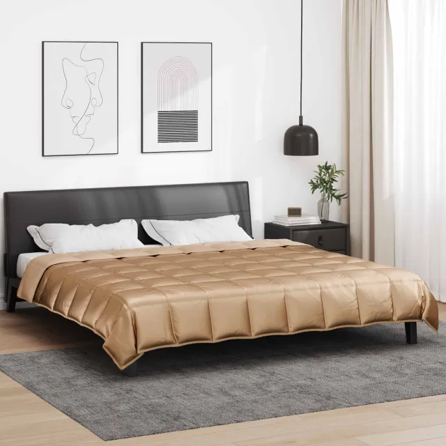 vidaXL Vol jaar dekbed 220 x 260 cm 300 gsm Satijn en microvezel Goud