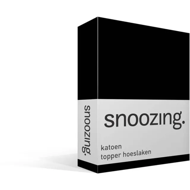 Snoozing Katoen - Topper - Hoeslaken - Tweepersoons - 140x200 cm - Zwart