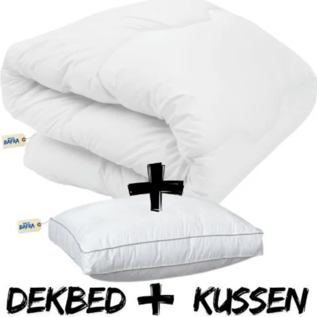 Bafra dekbed set - All Year Dekbed - Dekbed met hoofdkussen - Antiallergische Dekbed 140x200 cm - Box hoofdkussen - Ultra soft imitatie dons wit