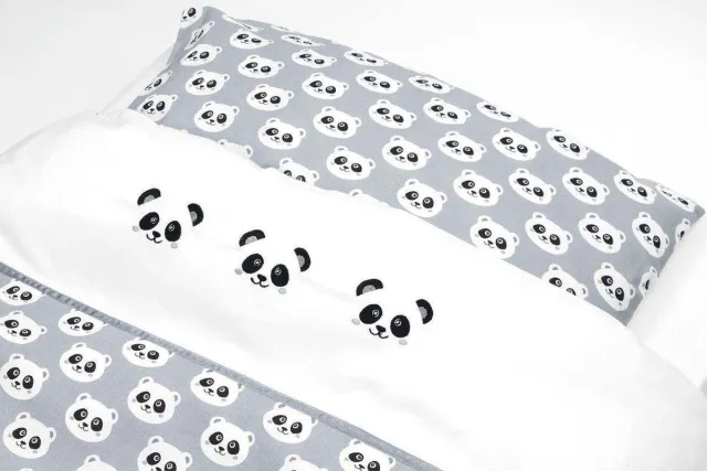 Briljant Baby Panda Dreams Dekbedovertrek Panda - Junior - Grijs