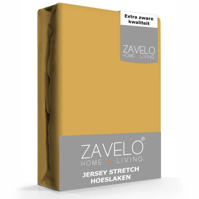 Zavelo Jersey Hoeslaken Okergeel-Lits-jumeaux (190x220 cm)