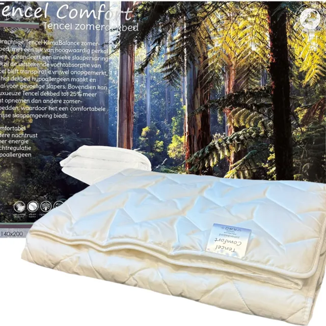 Tencel Comfort Zomerdekbed - 100% Tencel Zomer Dekbed - Litsjumeaux - 240x200 cm Wit