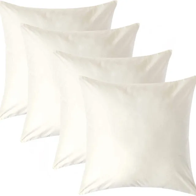 Homescapes Luxe Satijn Kussensloop 80x80 cm – Crème – Set van 4 – 100% Egyptisch Katoen Satijn – Draaddichtheid 1000