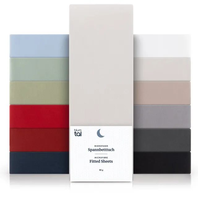 Blumtal Hoeslaken - Microfiber Hoeslakens - 90 x 200 x 30cm - Moonlight Grey - Grijs