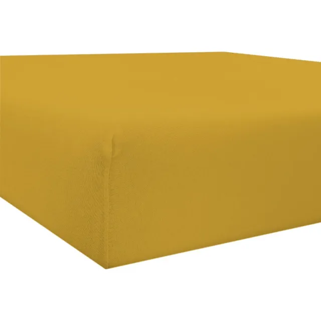 Home bedding Premium Jersey -Stretch -100% Katoen-2Persoons-Lits-Jumeaux- 180x200x30cm-Donker Geel