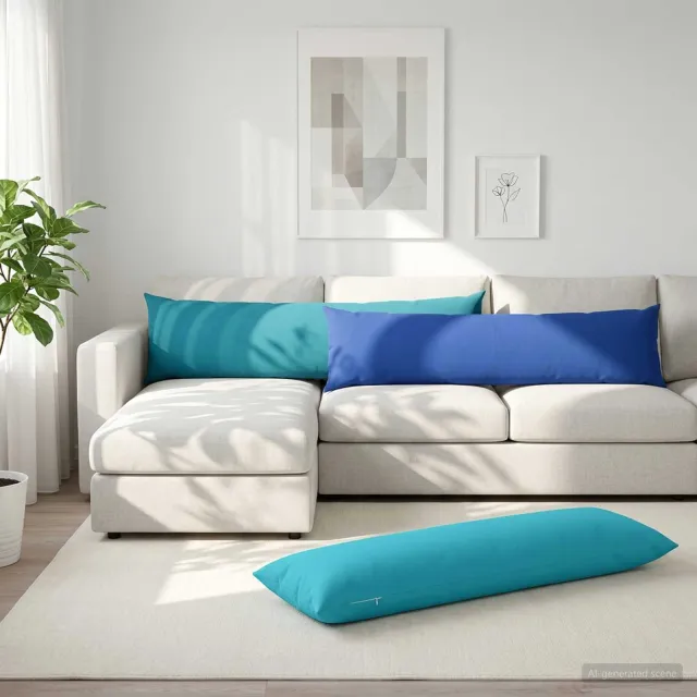 vidaXL Kussensloop 2 st HEERLEN Koninklijk Blauw 40 x 145 cm Polyester
