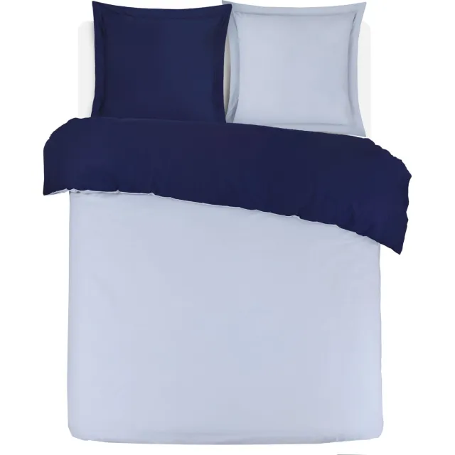 VISION home VISION Bicolor - Tweezijdig omkeerbaar Dekbedovertrekset - 100% katoen: zacht en soepel - Kingsize - Dekbedovertrek met 2 bijhorende slopen - Blauw/grijs - Oekotex gecertificeerd