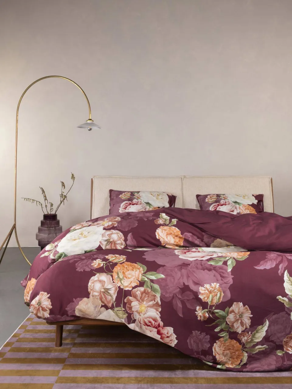 Essenza katoen satijnen dekbedovertrek orianna mauve wine, foto 2