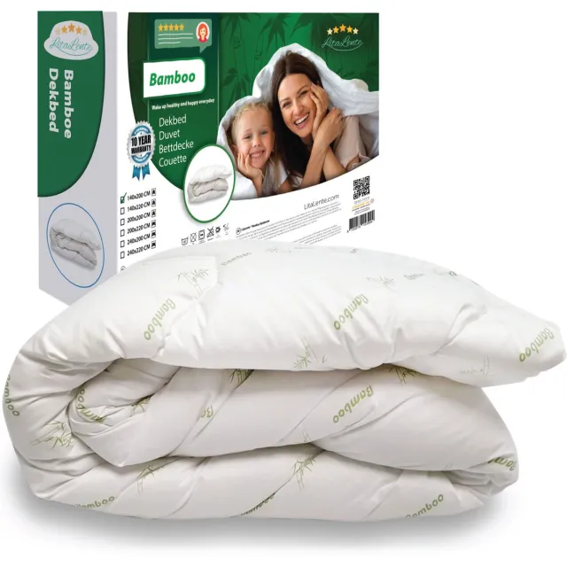 Litalente Syndonn BIO Bamboe Dekbed - Luxe All Season Dekbed - 240x220cm - Anti-allergisch – Hotel Kwaliteit – All Year – Tweepersoons dekbed Wit
