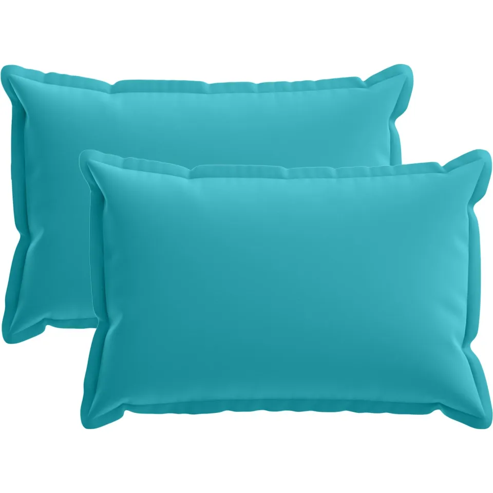 vidaXL Kussensloop 2 st HOUTEN Turquoise 30 x 50 cm Polyester, foto 3