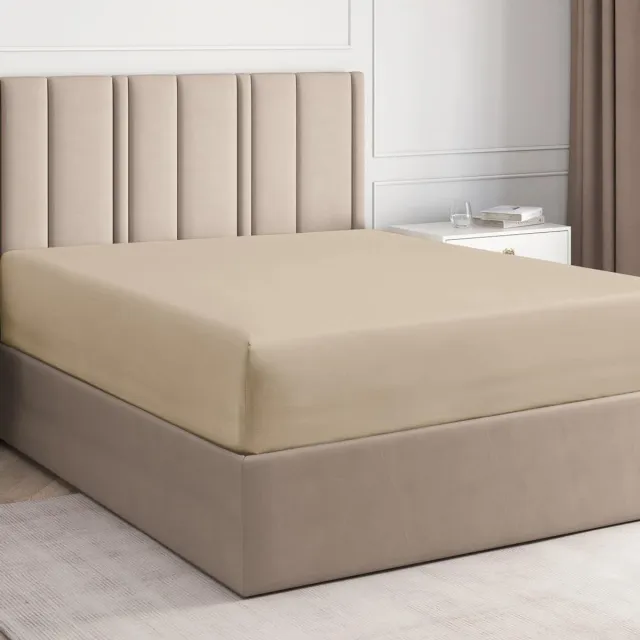 Ibenzoa Hoeslaken van Hoogwaardig Katoen, Geschikt voor Matrassen tot 30 cm Hoog, Luxe en Comfortabel beige