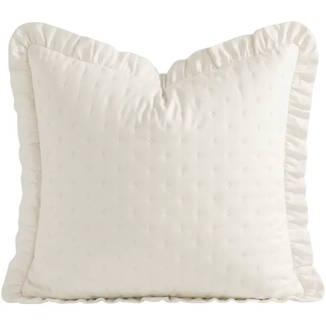 LOZKOHOLICY.PL Decoratieve Kussenhoes 45x45cm Gekreukt met Ruche - Merkloos Crème