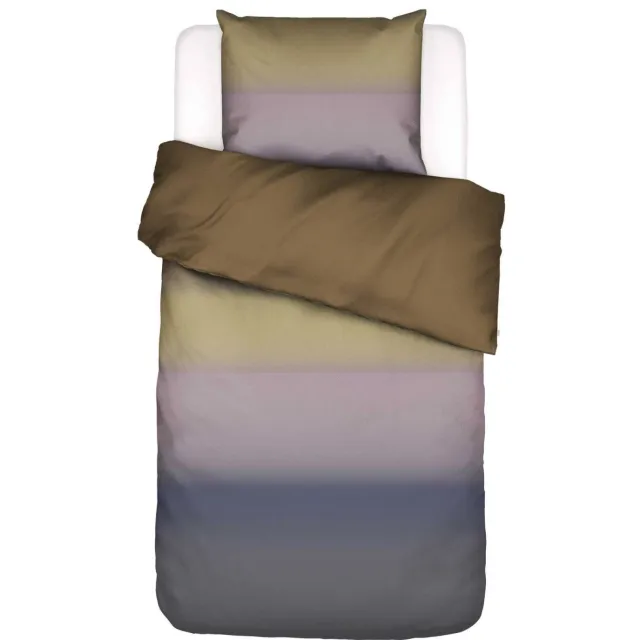 Essenza Seraphina dekbedovertrek groen roze gestreept Slate brown