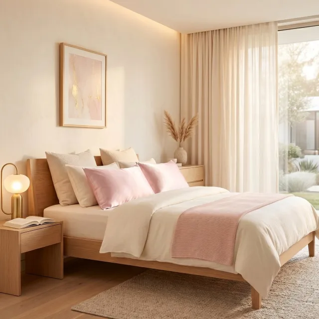 YOSMO Zijden Kussensloop - Roze - Poederroze - Anti Rimpel en Anti Pluis Haar - 100% Moerbei Zijde - Luxe Sloop