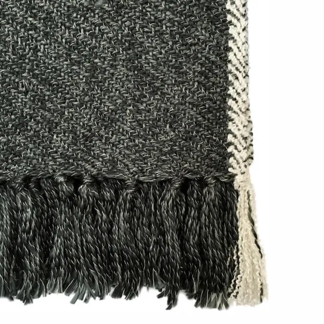 Malagoon Charcoal melee throw Donkergrijs, wit