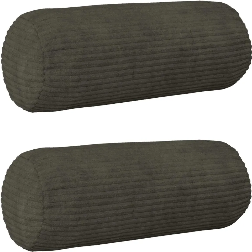 vidaXL Kussensloop 2 st HEERLEN Antracietkleurig Ø 15 x 40 cm corduroy Anthraciet
