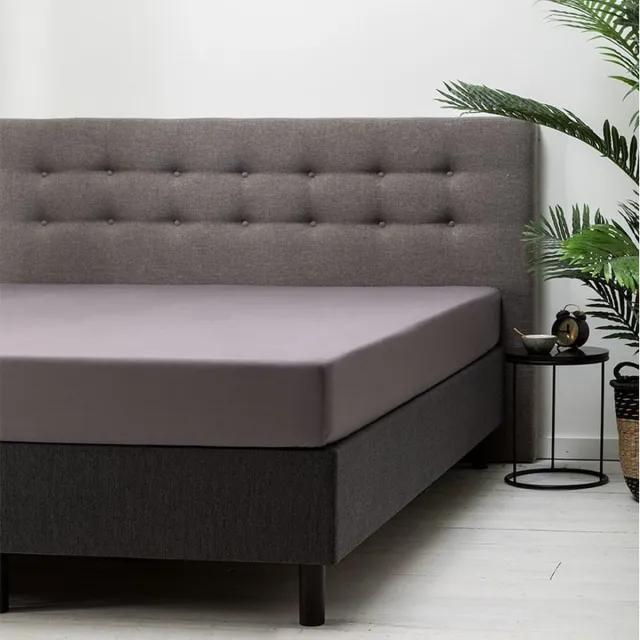 Fresh & Co Standaard hoeslaken - Maat: 180 x 200 cm - Katoen - Antraciet - Fresh & Co