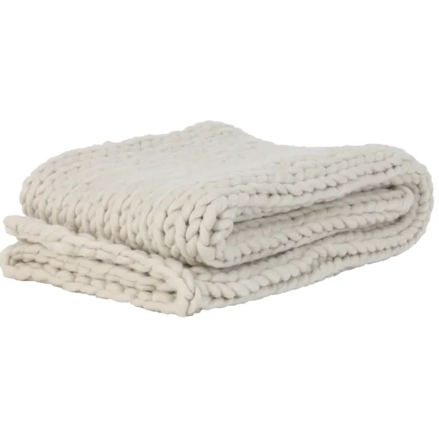 Light & Living Plaid 'Knitted', creme
