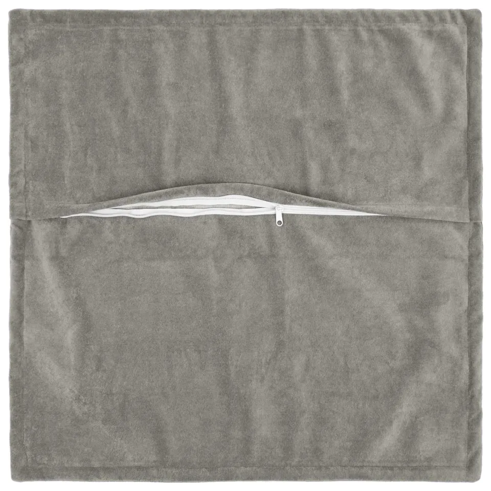 vidaXL Kussensloop 6 st HOUTEN Lichtgrijs 55 x 55 cm Microfiber Fleece, foto 3