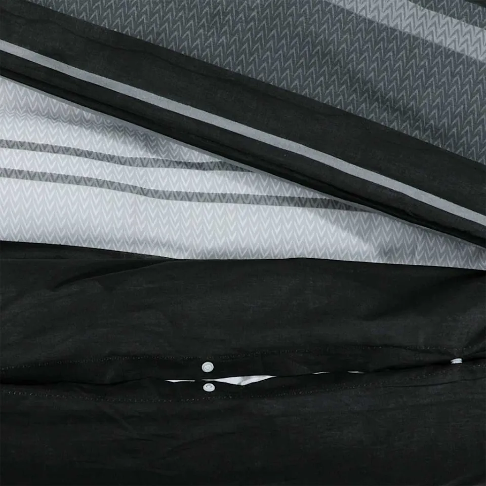 vidaXL 140 x 200 cm + 60 x 70 cm 100% Cotton Black Stripes, foto 4
