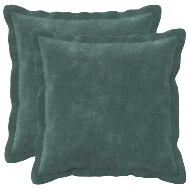 vidaXL Kussensloop 2 st HOUTEN Zee blauw 35 x 35 cm Microfiber Fleece