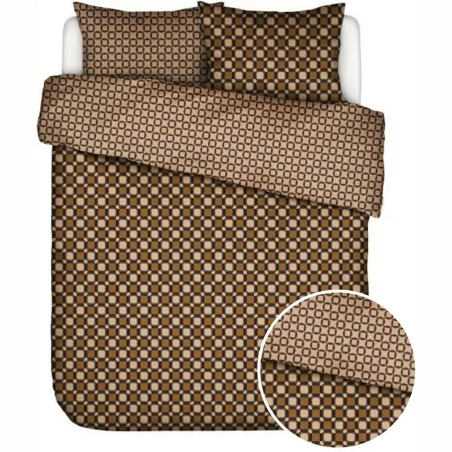 Essenza Dekbedovertrek - Light Leather Geometrisch Katoen - B 260 x L 220 cm - Omkeerbaar - 101013-548-04-B 260 x L 220 cm